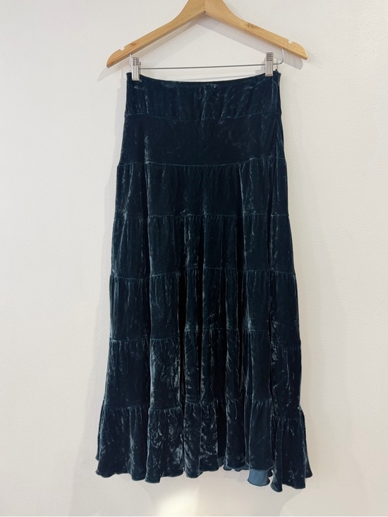 White House Black Market Dresses & Skirts - Crushed Velvet Blue Tiered Maxi Skirt 2 Whimsical Fairy Whimsigoth